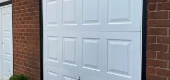 [Case Study) - White Georgian Style Up & Over Garage Door with Black Frame