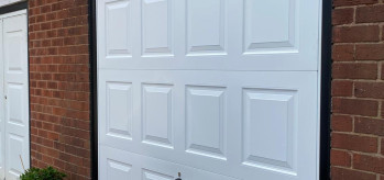 [Case Study) - White Georgian Style Up & Over Garage Door with Black Frame