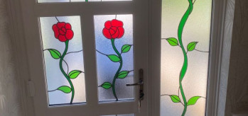 [Case Study) - Bespoke Door with AI Generated Rose Glass Design Panels