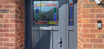 [Case Study) - Bespoke Anthracite Grey Front Door with unique glass design